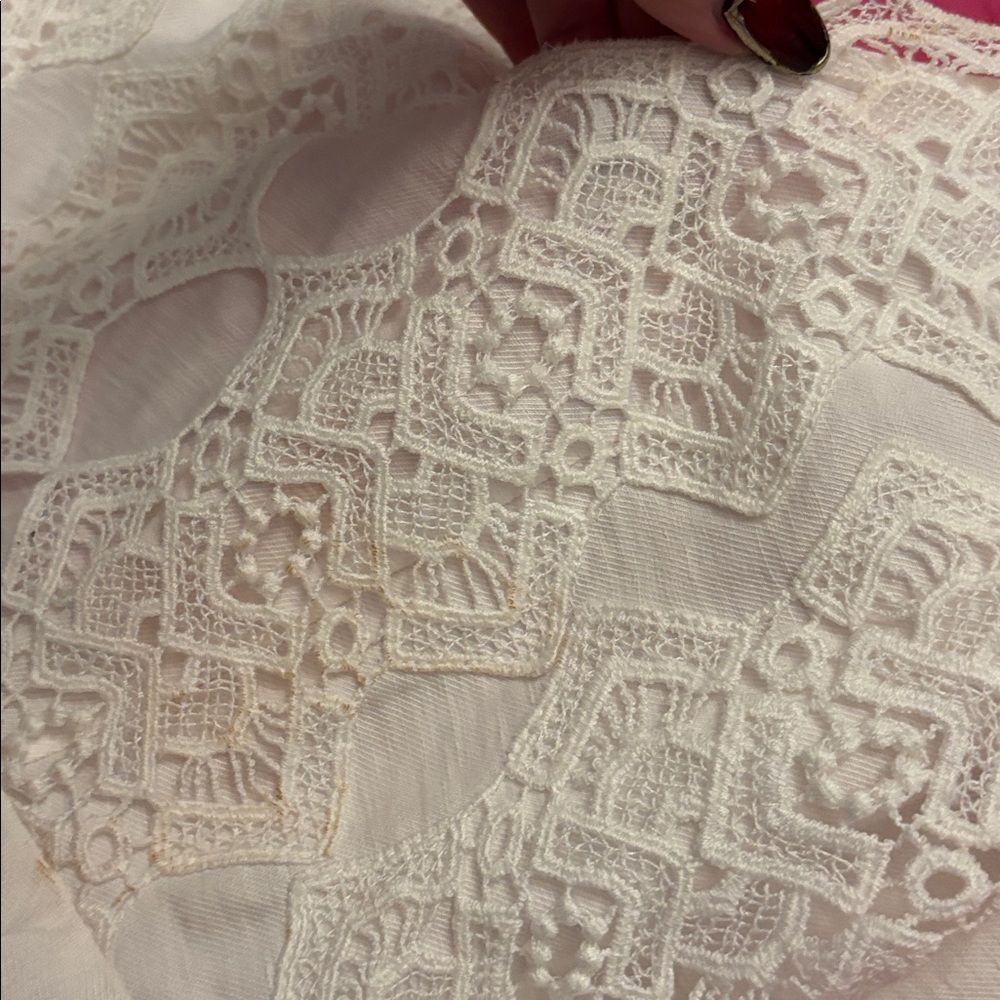 Sandro Elegant White detail Lace Mini Dress, S - Picture 8 of 11
